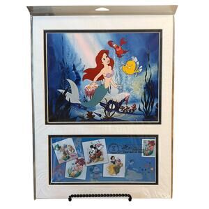 VTG USPS First Day Of Issue Stamp Photo Mat The Little Mermaid Ariel Sea 2005